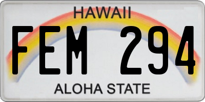 HI license plate FEM294