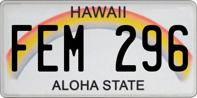 HI license plate FEM296