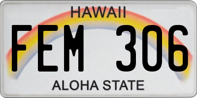 HI license plate FEM306