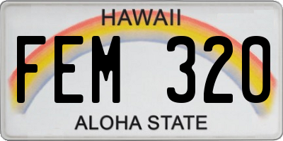 HI license plate FEM320