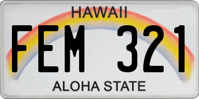 HI license plate FEM321