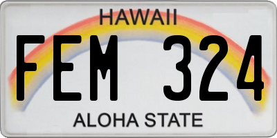HI license plate FEM324