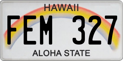 HI license plate FEM327