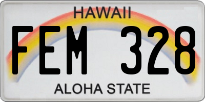 HI license plate FEM328