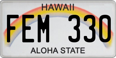 HI license plate FEM330