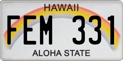 HI license plate FEM331
