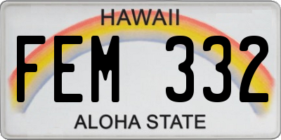 HI license plate FEM332
