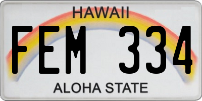 HI license plate FEM334