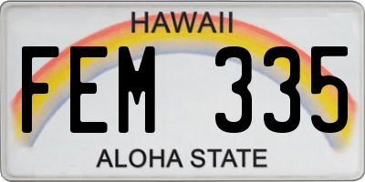 HI license plate FEM335