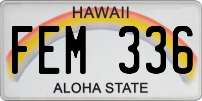 HI license plate FEM336