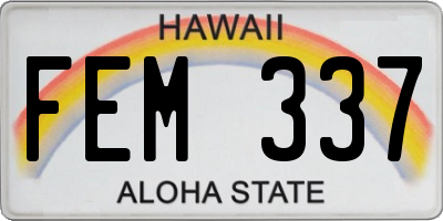 HI license plate FEM337