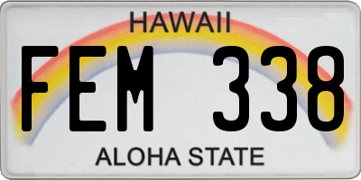 HI license plate FEM338
