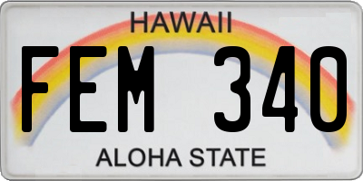 HI license plate FEM340