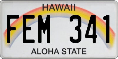 HI license plate FEM341