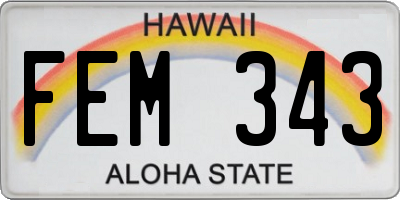 HI license plate FEM343