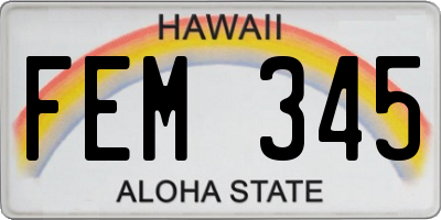 HI license plate FEM345