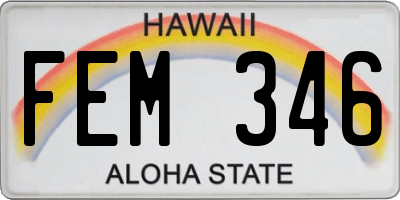 HI license plate FEM346