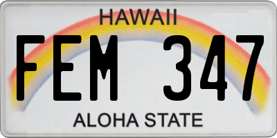HI license plate FEM347