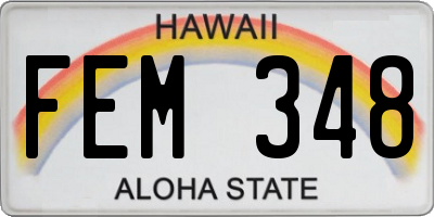 HI license plate FEM348