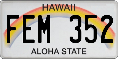 HI license plate FEM352