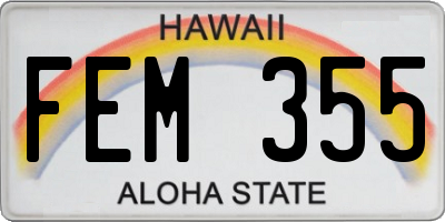 HI license plate FEM355