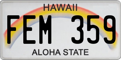 HI license plate FEM359