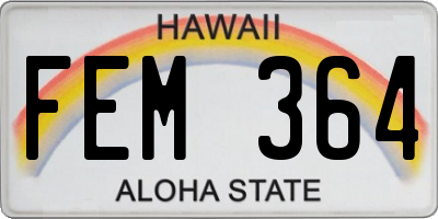 HI license plate FEM364