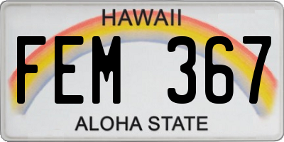 HI license plate FEM367