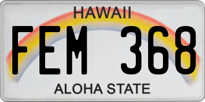 HI license plate FEM368