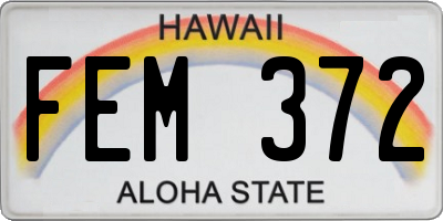 HI license plate FEM372