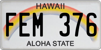 HI license plate FEM376