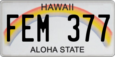 HI license plate FEM377