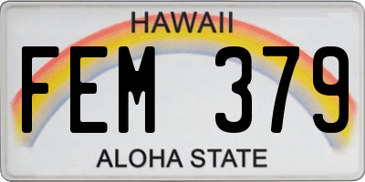 HI license plate FEM379
