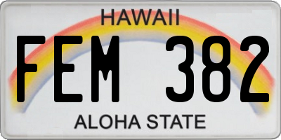 HI license plate FEM382
