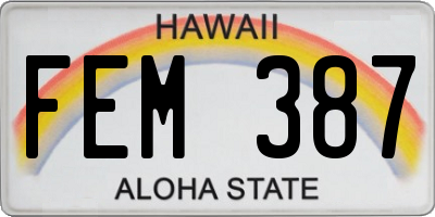 HI license plate FEM387