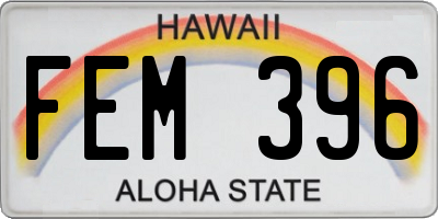 HI license plate FEM396