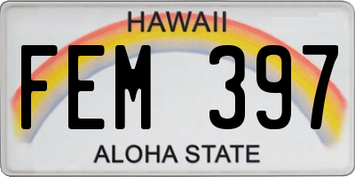 HI license plate FEM397