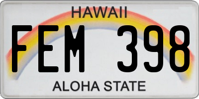 HI license plate FEM398