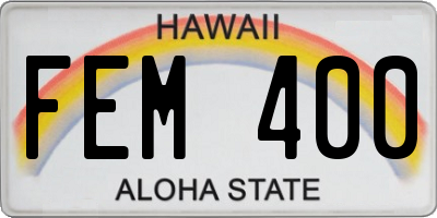 HI license plate FEM400