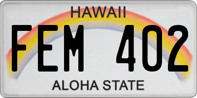 HI license plate FEM402
