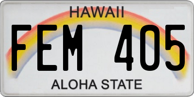 HI license plate FEM405