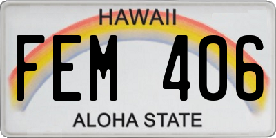 HI license plate FEM406
