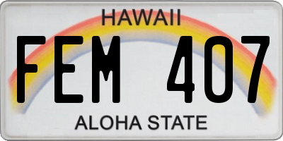 HI license plate FEM407