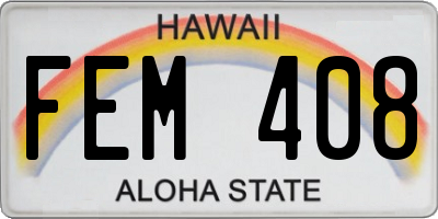 HI license plate FEM408