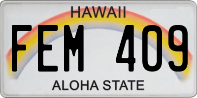 HI license plate FEM409