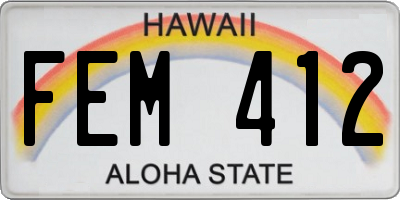 HI license plate FEM412