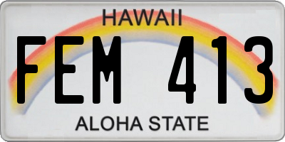 HI license plate FEM413