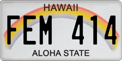 HI license plate FEM414