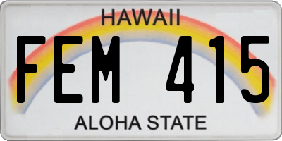 HI license plate FEM415