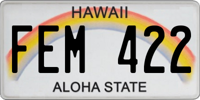 HI license plate FEM422